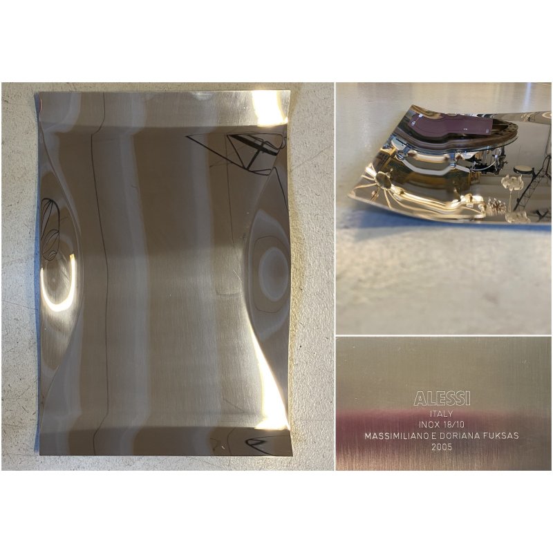 VASSOIO MAO-MAO DESIGN Massimiliano e Doriana Fuksas ALESSI ACCIAIO INOX 55x39cm