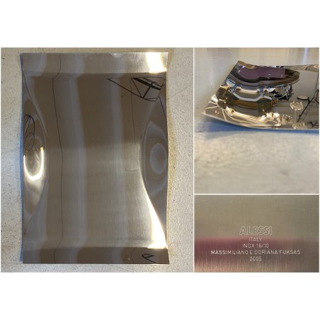 VASSOIO MAO-MAO DESIGN Massimiliano e Doriana Fuksas ALESSI ACCIAIO INOX 55x39cm