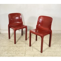 COPPIA SEDIE Vico Magistretti MOD. Selene PER Artemide ANNI 70 ABS CHAIRS DESIGN