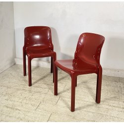 COPPIA SEDIE Vico Magistretti MOD. Selene PER Artemide ANNI 70 ABS CHAIRS DESIGN