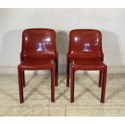 COPPIA SEDIE Vico Magistretti MOD. Selene PER Artemide ANNI 70 ABS CHAIRS DESIGN