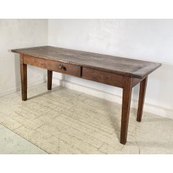 ANTICO TAVOLO PRANZO RETTANGOLARE LEGNO CASTAGNO 1 CASSETTO TABLE SALA 1800