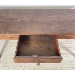 ANTICO TAVOLO PRANZO RETTANGOLARE LEGNO CASTAGNO 1 CASSETTO TABLE SALA 1800