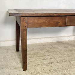 ANTICO TAVOLO PRANZO RETTANGOLARE LEGNO CASTAGNO 1 CASSETTO TABLE SALA 1800
