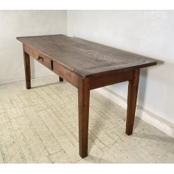 ANTICO TAVOLO PRANZO RETTANGOLARE LEGNO CASTAGNO 1 CASSETTO TABLE SALA 1800