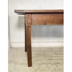 ANTICO TAVOLO PRANZO RETTANGOLARE LEGNO CASTAGNO 1 CASSETTO TABLE SALA 1800