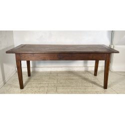 ANTICO TAVOLO PRANZO RETTANGOLARE LEGNO CASTAGNO 1 CASSETTO TABLE SALA 1800