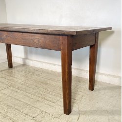 ANTICO TAVOLO PRANZO RETTANGOLARE LEGNO CASTAGNO 1 CASSETTO TABLE SALA 1800