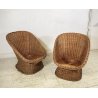 COPPIA POLTRONA VINTAGE RATTAN DESIGN MIDCENTURY BAMBU ESTERNO MIDOLLINO