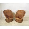 COPPIA POLTRONA VINTAGE RATTAN DESIGN MIDCENTURY BAMBU ESTERNO MIDOLLINO