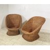 COPPIA POLTRONA VINTAGE RATTAN DESIGN MIDCENTURY BAMBU ESTERNO MIDOLLINO