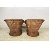 COPPIA POLTRONA VINTAGE RATTAN DESIGN MIDCENTURY BAMBU ESTERNO MIDOLLINO