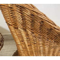 COPPIA POLTRONA VINTAGE RATTAN DESIGN MIDCENTURY BAMBU ESTERNO MIDOLLINO