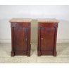 ANTICA COPPIA COMODINO IMPERO LEGNO NOCE MARMO 1800 EPOCA COMODINI NAPOLEONE III