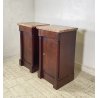 ANTICA COPPIA COMODINO IMPERO LEGNO NOCE MARMO 1800 EPOCA COMODINI NAPOLEONE III