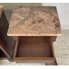 ANTICA COPPIA COMODINO IMPERO LEGNO NOCE MARMO 1800 EPOCA COMODINI NAPOLEONE III