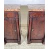ANTICA COPPIA COMODINO IMPERO LEGNO NOCE MARMO 1800 EPOCA COMODINI NAPOLEONE III