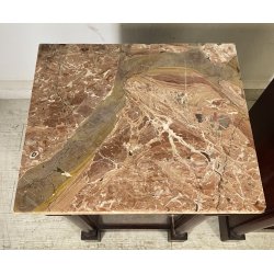 ANTICA COPPIA COMODINO IMPERO LEGNO NOCE MARMO 1800 EPOCA COMODINI NAPOLEONE III