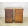 ANTICA COPPIA COMODINO IMPERO LEGNO NOCE MARMO 1800 EPOCA COMODINI NAPOLEONE III