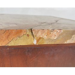 ANTICA COPPIA COMODINO IMPERO LEGNO NOCE MARMO 1800 EPOCA COMODINI NAPOLEONE III