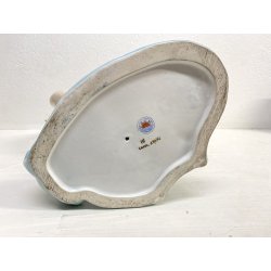 FIGURA CERAMICA SIRENA con PESCE 111 V.B.C.M. SMALTO POLICROMO COLAGGIO ART DECò