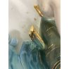 FIGURA CERAMICA SIRENA con PESCE 111 V.B.C.M. SMALTO POLICROMO COLAGGIO ART DECò