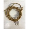 LAMPADA TAVOLO ABATJOUR ART DECò METALLO DORATO VETRO OPALINO BASE MARMO 57 cm/h