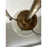 LAMPADA TAVOLO ABATJOUR ART DECò METALLO DORATO VETRO OPALINO BASE MARMO 57 cm/h