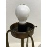 LAMPADA TAVOLO ABATJOUR ART DECò METALLO DORATO VETRO OPALINO BASE MARMO 57 cm/h