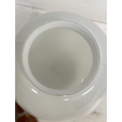 LAMPADA TAVOLO ABATJOUR ART DECò METALLO DORATO VETRO OPALINO BASE MARMO 57 cm/h