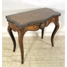 ANTICO TAVOLO DA GIOCO APRIBILE STILE BOULLE EPOCA '900 BRONDO DORATO INTARSIO