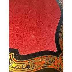 ANTICO TAVOLO DA GIOCO APRIBILE STILE BOULLE EPOCA '900 BRONDO DORATO INTARSIO