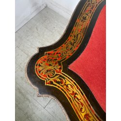 ANTICO TAVOLO DA GIOCO APRIBILE STILE BOULLE EPOCA '900 BRONDO DORATO INTARSIO