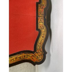 ANTICO TAVOLO DA GIOCO APRIBILE STILE BOULLE EPOCA '900 BRONDO DORATO INTARSIO