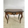 ANTICO TAVOLO DA GIOCO APRIBILE STILE BOULLE EPOCA '900 BRONDO DORATO INTARSIO