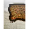ANTICO TAVOLO DA GIOCO APRIBILE STILE BOULLE EPOCA '900 BRONDO DORATO INTARSIO