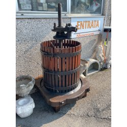 ANTICO TORCHIO MANUALE PER UVA BOTTIGLIA VINO LEGNO FERRO BATTUTO 1900 PRESSA