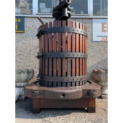 ANTICO TORCHIO MANUALE PER UVA BOTTIGLIA VINO LEGNO FERRO BATTUTO 1900 PRESSA