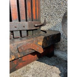 ANTICO TORCHIO MANUALE PER UVA BOTTIGLIA VINO LEGNO FERRO BATTUTO 1900 PRESSA