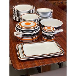 SERVIZIO PIATTI VINTAGE 41 pz. THOMAS Rosenthal GROUP ARANCIONE NERO Germany '70