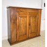 ANTICA CREDENZA 1800 LEGNO NOCE ALZATA CUCINA EPOCA DISPENSA 2 ANTE RIBALTA