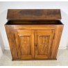 ANTICA CREDENZA 1800 LEGNO NOCE ALZATA CUCINA EPOCA DISPENSA 2 ANTE RIBALTA
