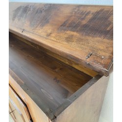 ANTICA CREDENZA 1800 LEGNO NOCE ALZATA CUCINA EPOCA DISPENSA 2 ANTE RIBALTA