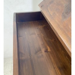 ANTICA CREDENZA 1800 LEGNO NOCE ALZATA CUCINA EPOCA DISPENSA 2 ANTE RIBALTA