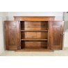 ANTICA CREDENZA 1800 LEGNO NOCE ALZATA CUCINA EPOCA DISPENSA 2 ANTE RIBALTA