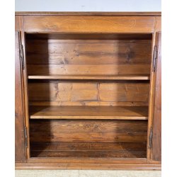 ANTICA CREDENZA 1800 LEGNO NOCE ALZATA CUCINA EPOCA DISPENSA 2 ANTE RIBALTA