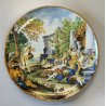 GRANDE ANTICO PIATTO PARATA 61cm 1800 CERAMICA MAIOLICA DIPINTO SCENA MITOLOGICA