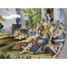 GRANDE ANTICO PIATTO PARATA 61cm 1800 CERAMICA MAIOLICA DIPINTO SCENA MITOLOGICA