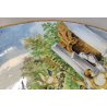 GRANDE ANTICO PIATTO PARATA 61cm 1800 CERAMICA MAIOLICA DIPINTO SCENA MITOLOGICA