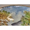 GRANDE ANTICO PIATTO PARATA 61cm 1800 CERAMICA MAIOLICA DIPINTO SCENA MITOLOGICA